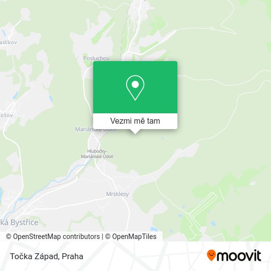 Točka Západ mapa