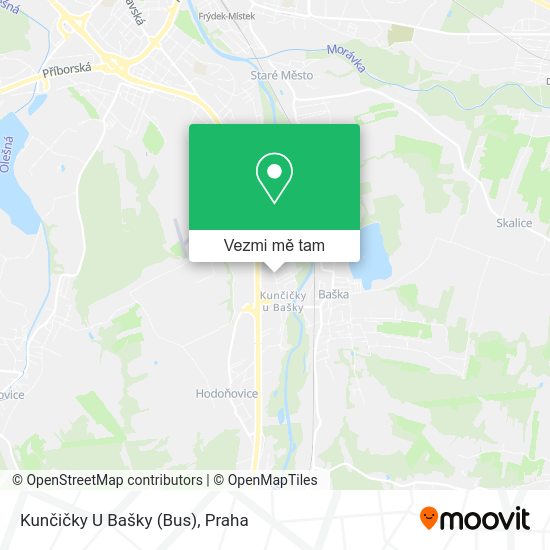 Kunčičky U Bašky (Bus) mapa