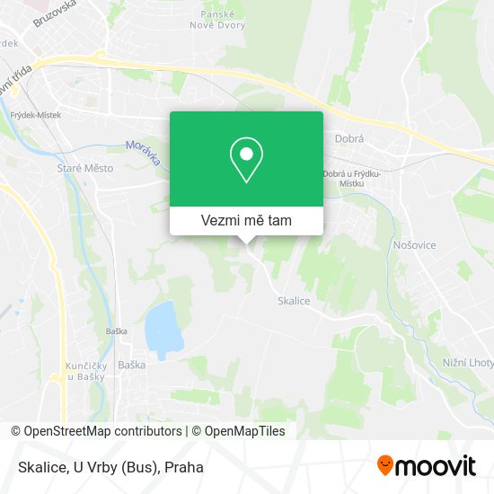 Skalice, U Vrby (Bus) mapa