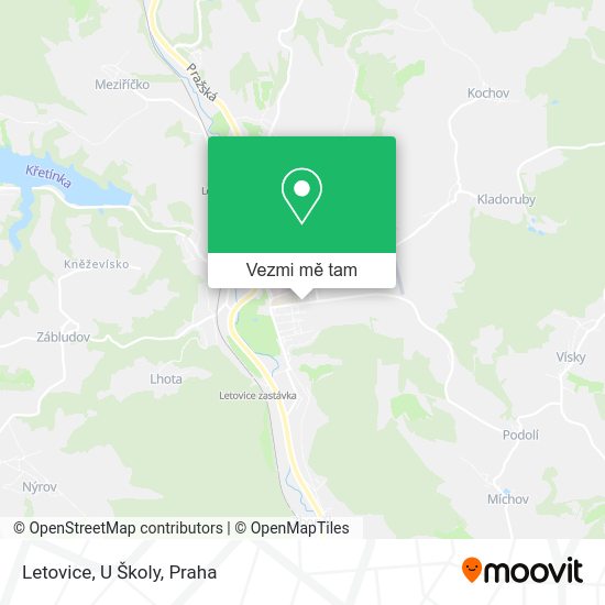 Letovice, U Školy mapa
