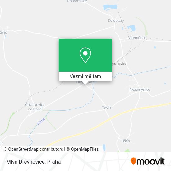 Mlýn Dřevnovice mapa