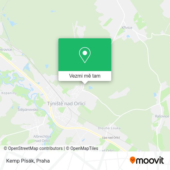 Kemp Písák mapa