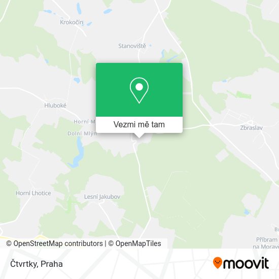 Čtvrtky mapa