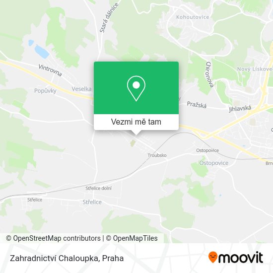 Zahradnictví Chaloupka mapa