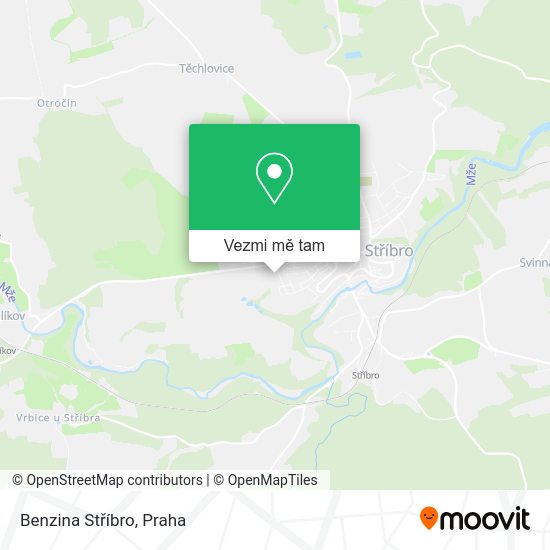 Benzina Stříbro mapa