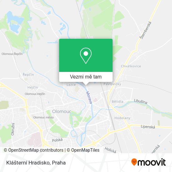 Klášterní Hradisko mapa