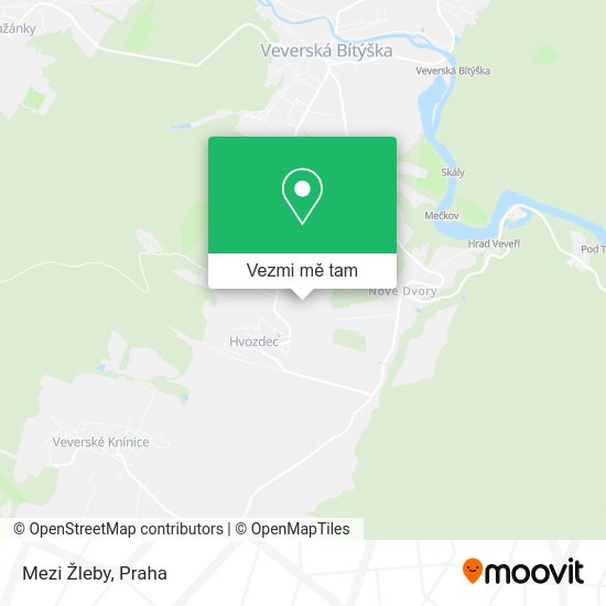 Mezi Žleby mapa