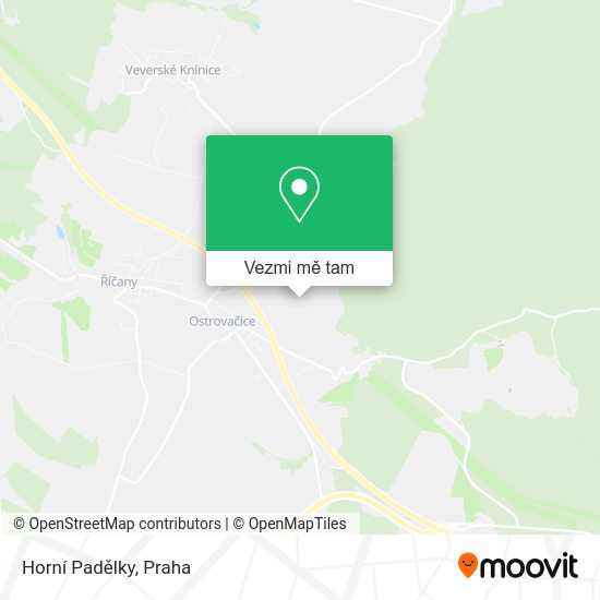 Horní Padělky mapa
