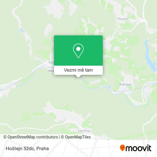 Hoštejn Sždc mapa