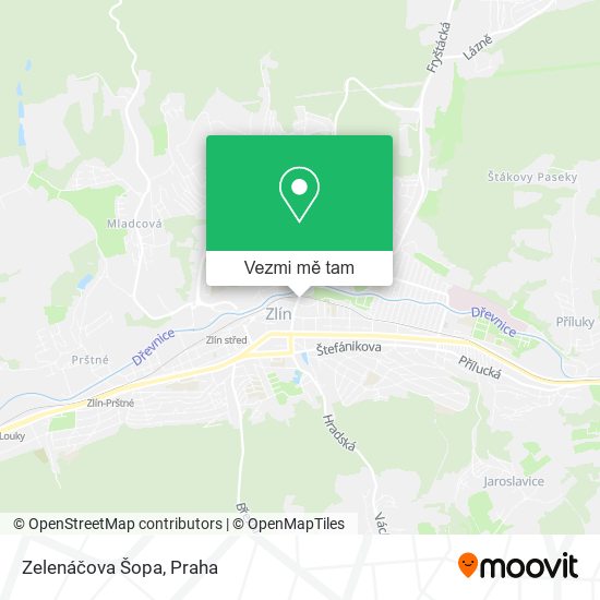 Zelenáčova Šopa mapa