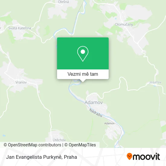 Jan Evangelista Purkyně mapa
