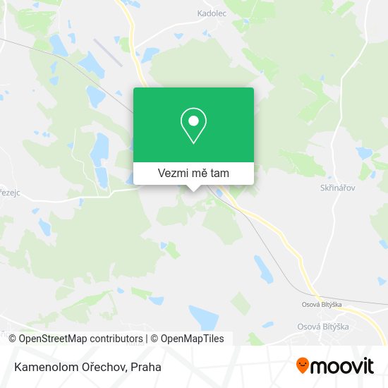 Kamenolom Ořechov mapa