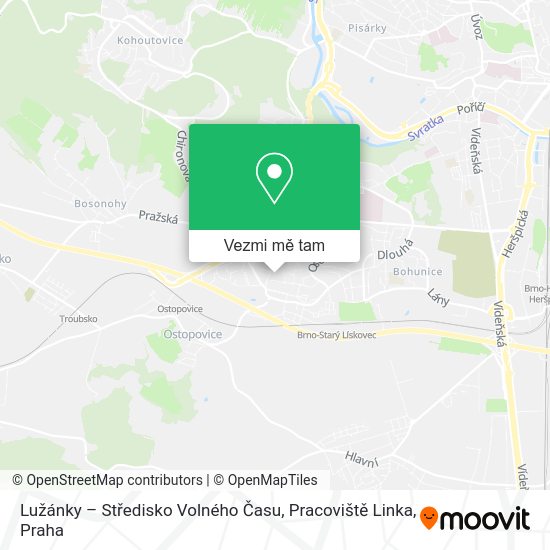 Lužánky – Středisko Volného Času, Pracoviště Linka mapa