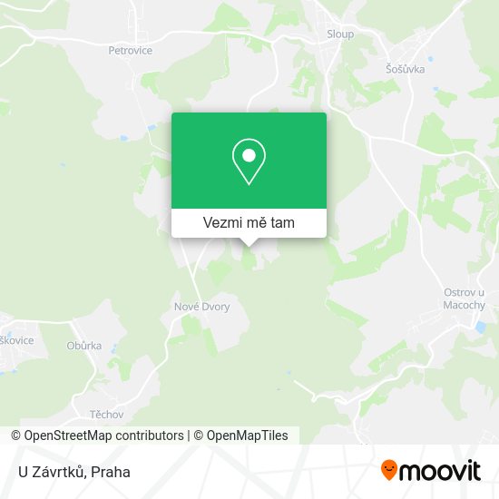 U Závrtků mapa