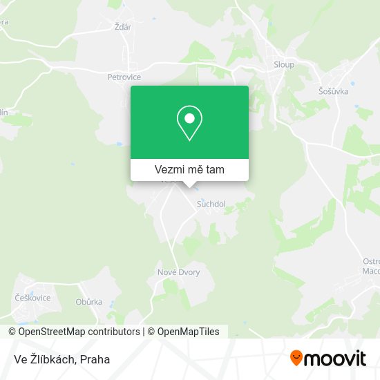 Ve Žlíbkách mapa