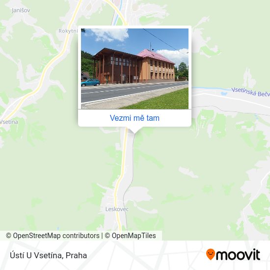 Ústí U Vsetína mapa