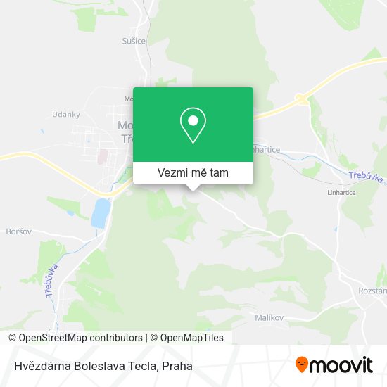 Hvězdárna Boleslava Tecla mapa