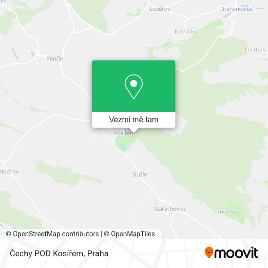 Čechy POD Kosířem mapa