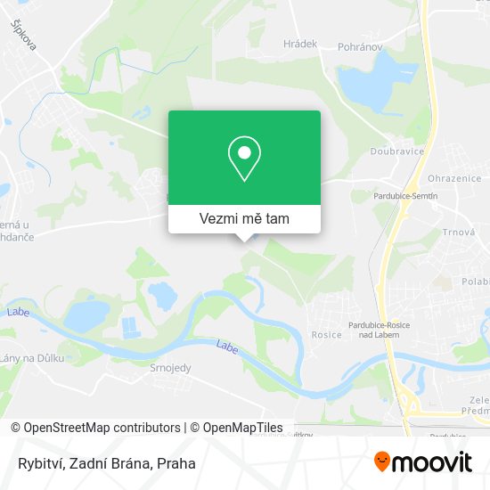 Rybitví, Zadní Brána mapa