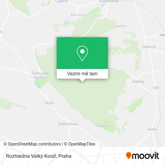 Rozhledna Velký Kosíř mapa