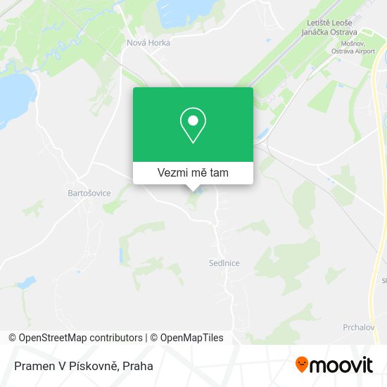 Pramen V Pískovně mapa
