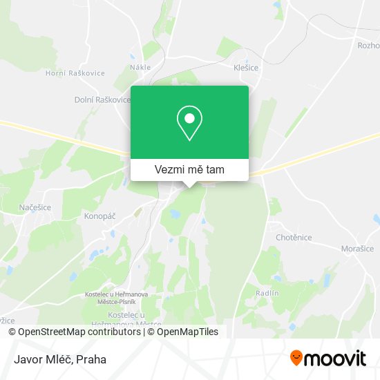 Javor Mléč mapa