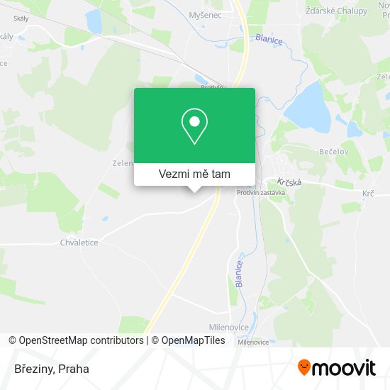 Březiny mapa