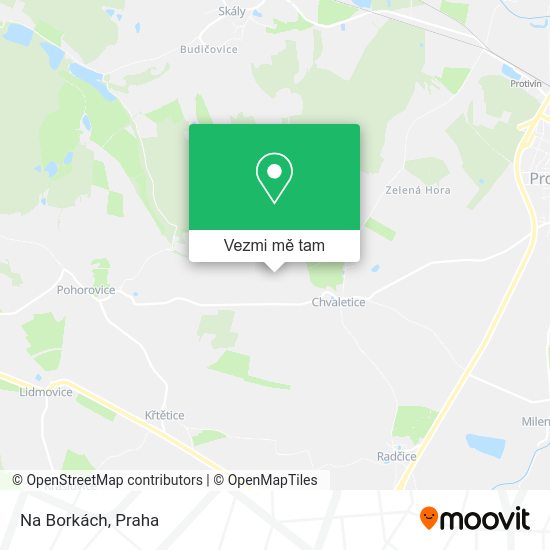 Na Borkách mapa