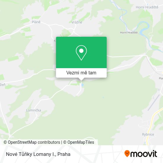 Nové Tůňky Lomany I. mapa