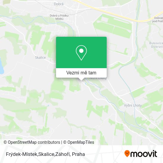 Frýdek-Místek,Skalice,Záhoří mapa