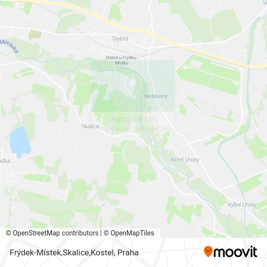 Frýdek-Místek,Skalice,Kostel mapa