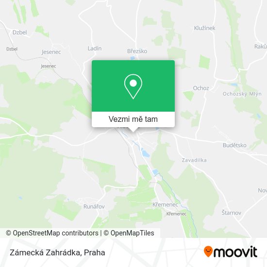 Zámecká Zahrádka mapa