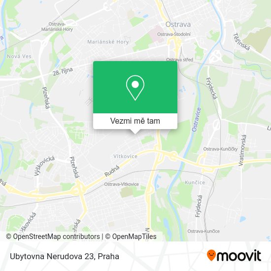 Ubytovna Nerudova 23 mapa