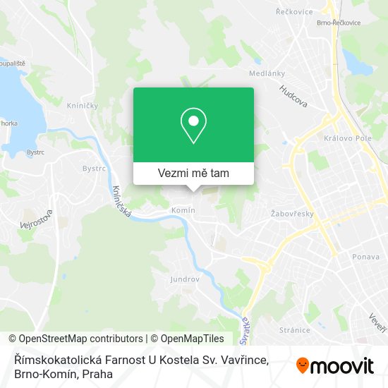 Římskokatolická Farnost U Kostela Sv. Vavřince, Brno-Komín mapa