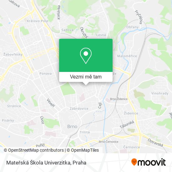 Mateřská Škola Univerzitka mapa