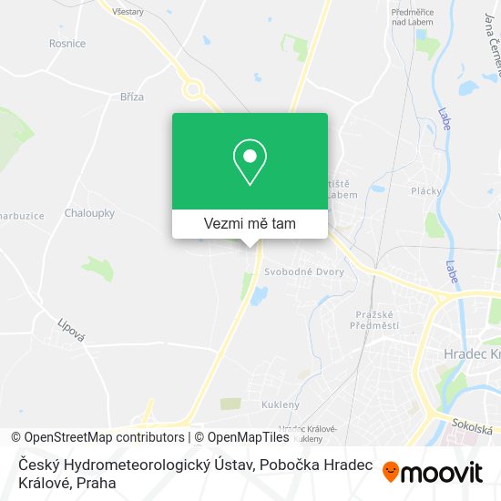 Český Hydrometeorologický Ústav, Pobočka Hradec Králové mapa