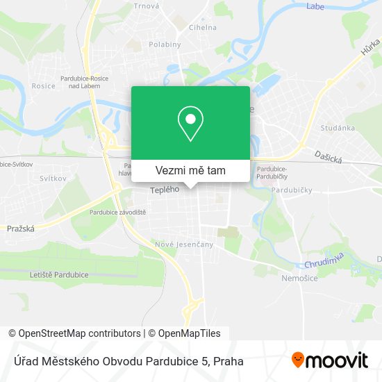 Úřad Městského Obvodu Pardubice 5 mapa
