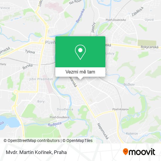 Mvdr. Martin Kořínek mapa