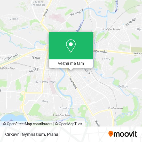 Církevní Gymnázium mapa