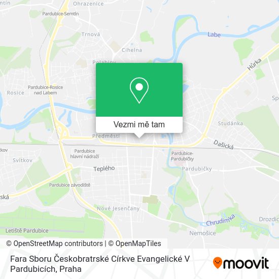 Fara Sboru Českobratrské Církve Evangelické V Pardubicích mapa