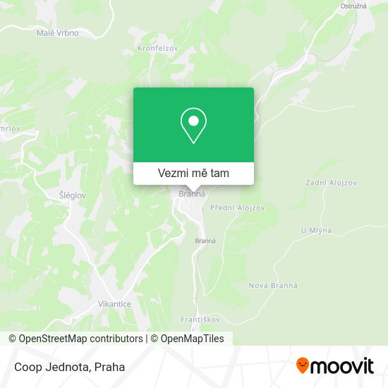 Coop Jednota mapa