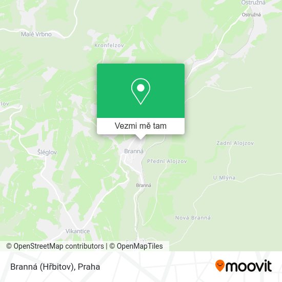 Branná (Hřbitov) mapa