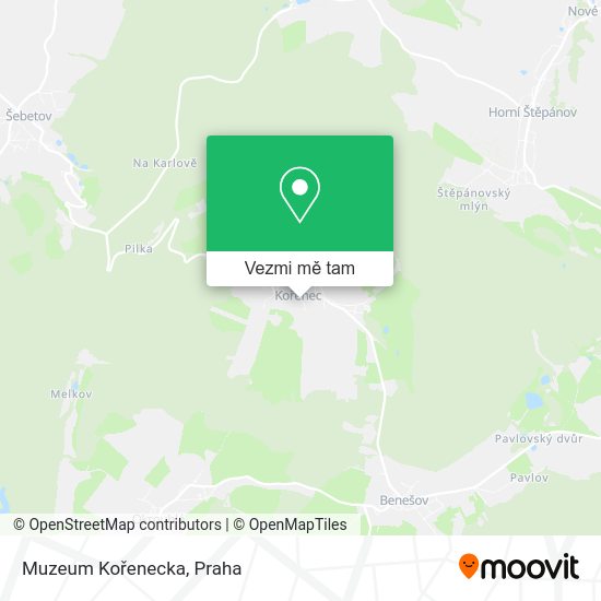 Muzeum Kořenecka mapa