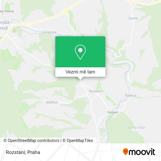 Rozstání mapa