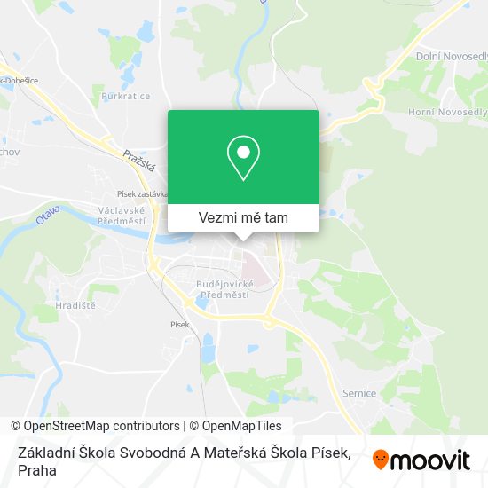 Základní Škola Svobodná A Mateřská Škola Písek mapa