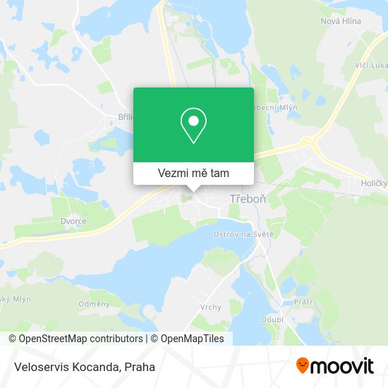 Veloservis Kocanda mapa