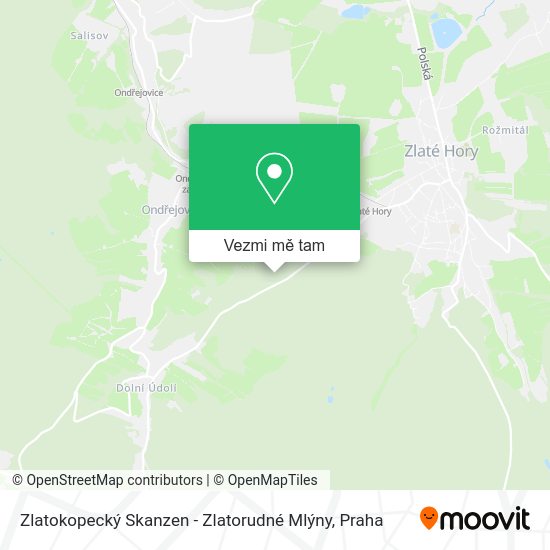 Zlatokopecký Skanzen - Zlatorudné Mlýny mapa