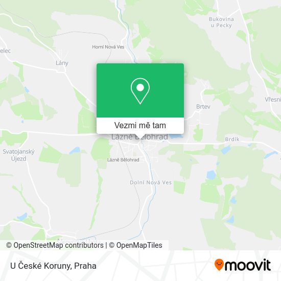 U České Koruny mapa