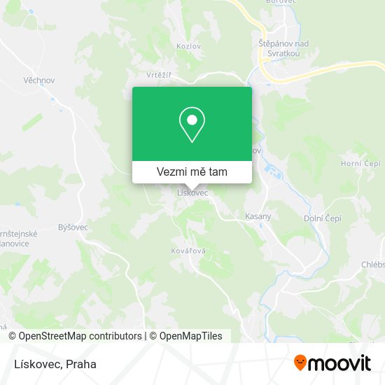 Lískovec mapa