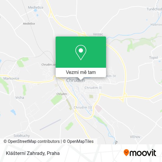 Klášterní Zahrady mapa
